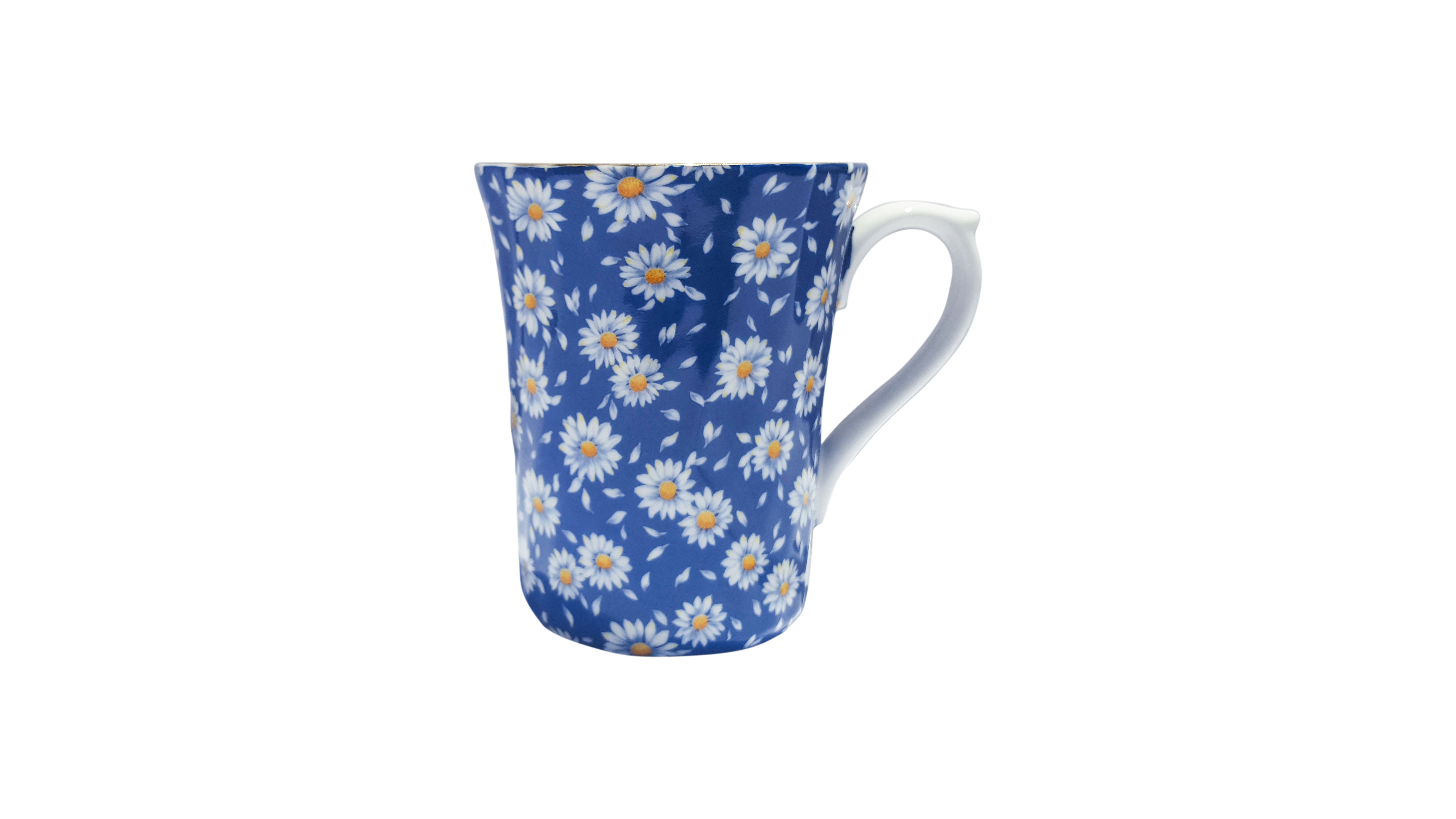 Blue Daisy Chintz Swirl Mug - Click Image to Close